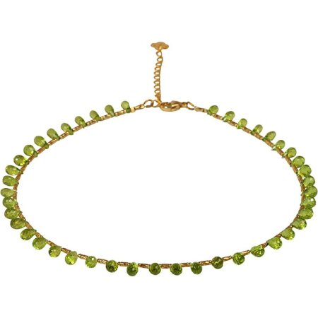 Funk-Armband Peridot Tropfenkette facettiert, 925 SI. verg, ca. 75 Karat, ca 39,5-45 cm