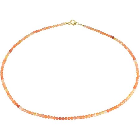 Funk-Collier Edelsteinschmuck Super-Feuerkarneol facettiert, ca. Ø 3 mm, 925oo SI Schloß verg, ca. 43.5 cm