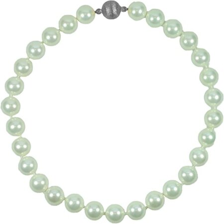 Tamouree Muschelkernperlen Collier 14mm Weiß, 925oo Silber Magnetschloss ca 47 cm, Damen